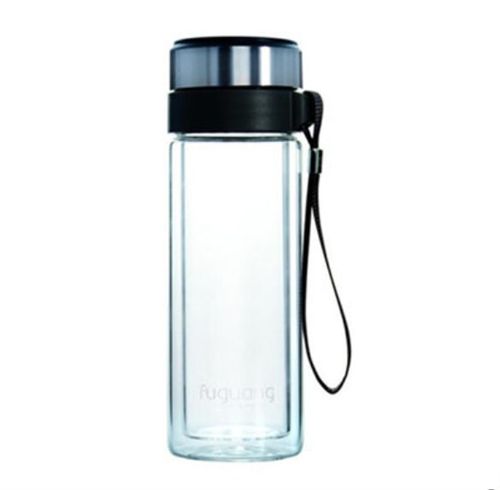 杯子 富光双层玻璃杯 透明带盖便携水杯G102-280ml 滤网防漏耐热泡茶杯