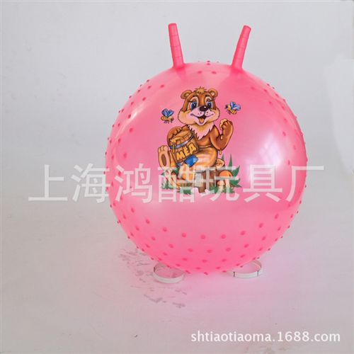 羊角球 厂家热销充气羊角球 40cm  45cm羊角球 多款卡通图案羊角球 价优