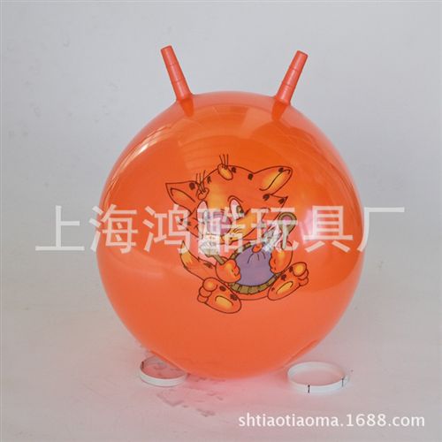 羊角球 厂家热销充气羊角球 40cm  45cm羊角球 多款卡通图案羊角球 价优