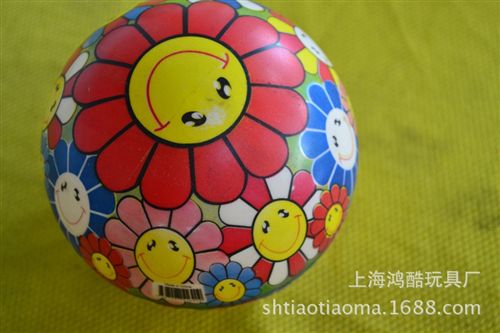 单印球 厂家批发22cm太阳花充气玩具球 专业定做Pvc充气玩具球 单色球
