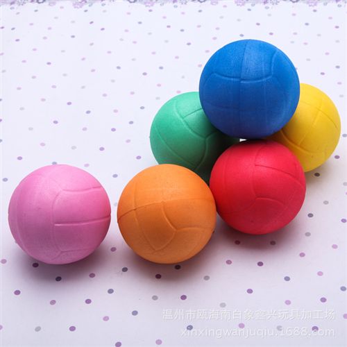 球类玩具 厂家直销EVA本色环保玩具排球63mm 玩具球专业来样定做批发