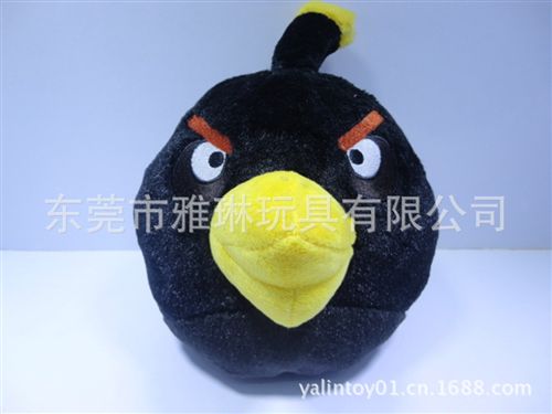 YL-01动漫、企业吉祥物 东莞厂家专业定做 毛绒玩具 愤怒的小鸟 黑鸟 可外贸