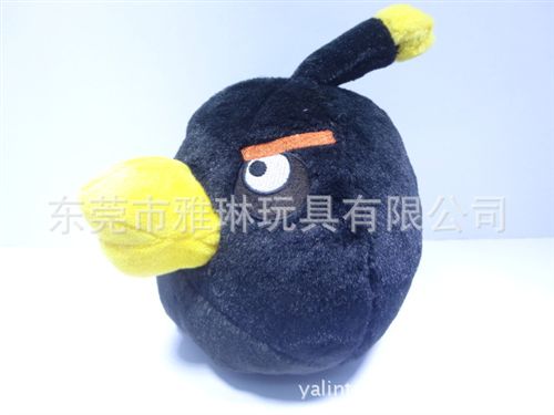 YL-01动漫、企业吉祥物 东莞厂家专业定做 毛绒玩具 愤怒的小鸟 黑鸟 可外贸