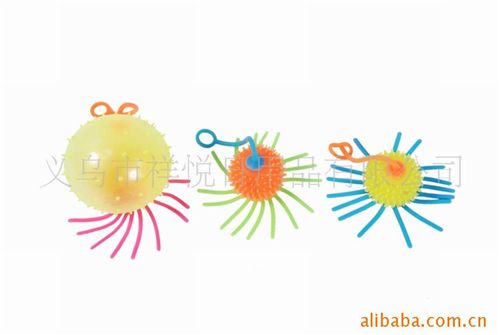 面条球水球系列 批发供应TPR面条充气球/TPR进口环保材料/TPR闪光毛毛球