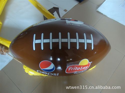 充气橄榄球，吹气保龄球，LED发光球 广东厂家生产PVC软胶36英寸（91CM）橄榄球 美式足球 充气橄榄球