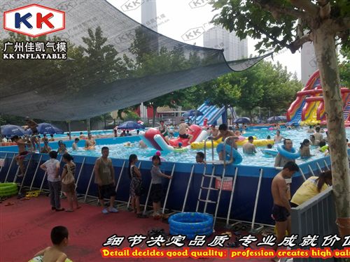 移动泳池 厂家直销大型支架泳池移动水上乐园 儿童戏水池 充气大滑梯组合