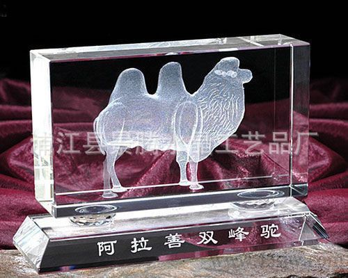 水晶商务庆典礼品 定制定做立体logo人物/楼模/船模模型3D激光内雕水晶工艺品