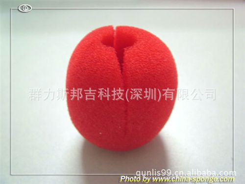 球类玩具 厂家直销 红鼻子海棉球/海棉浸胶球/泡油海棉球 小丑鼻海绵