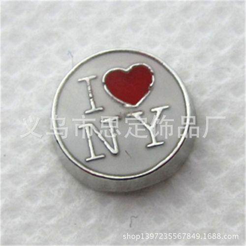 Floating charms 小配件 供应diy饰品吊坠小配件 我爱纽约 floating locket charms