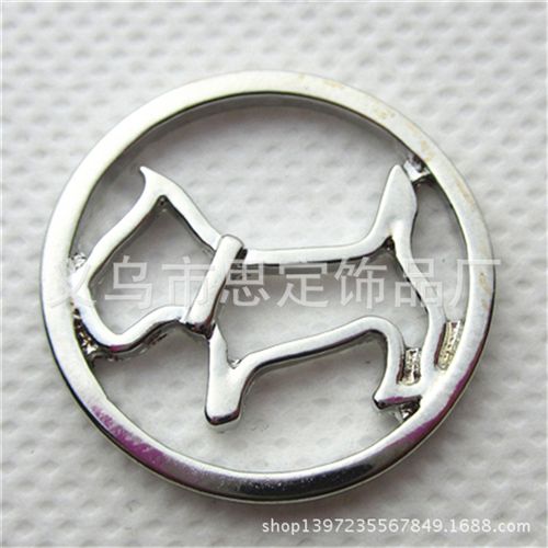 Floating plates  配玻璃锁片片 diy饰品配件 配玻璃锁吊坠 狗圆片 dog lockets plate