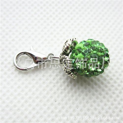 配龙虾扣小配件 diy饰品配件龙虾扣小配件 天蓝水晶挂件 floating locket charms