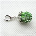 配龙虾扣小配件 diy饰品配件 配龙虾扣小吊坠绿钻挂件 floating locket charms