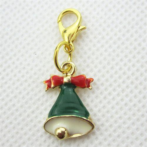 配龙虾扣小配件 diy饰品配件 配龙虾扣小吊坠 圣诞铃铛 dangle charms