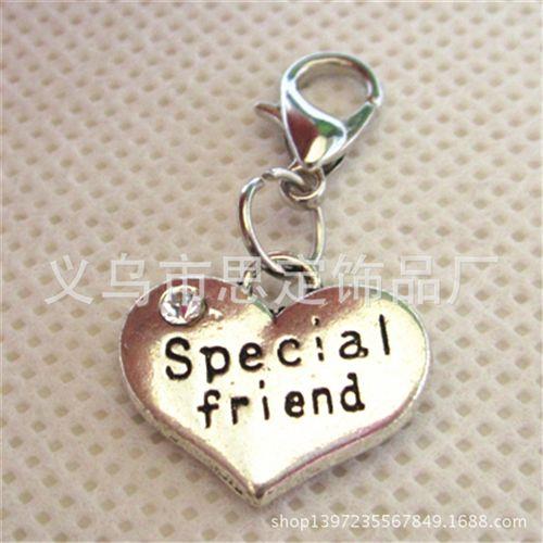 配龙虾扣小配件 diy饰品配件龙虾扣小吊坠特别的朋友小挂件 special friend charm