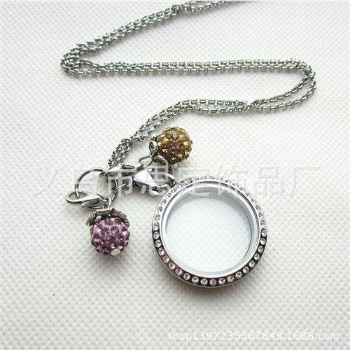 配龙虾扣小配件 diy饰品配件配龙虾扣小吊坠 蓝钻小挂件 floating locket charms