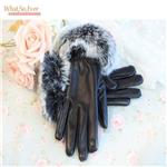 按材质分 2015新款羊皮手套 女式xx手套 皮手套 韩版女秋冬保暖兔毛手套