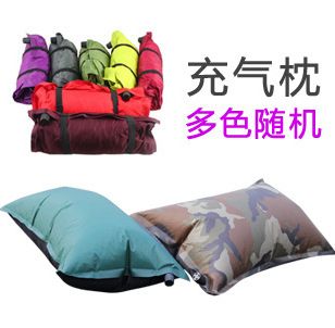 露营装备 批发户外野营自动充气枕头 野营睡袋枕头 压缩海绵填充充气枕头