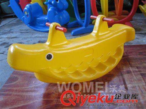 4S餐厅亲子园儿童乐园组合 新款加厚幼儿园儿童室内外鲸鱼双人跷跷板玩具塑料动物翘翘板