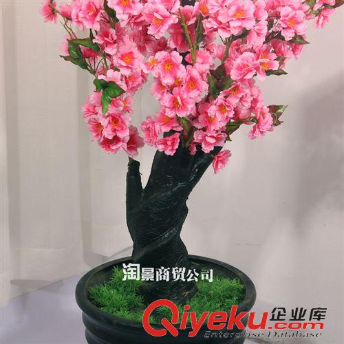 仿真植物高度分类 供应仿真植物装饰盆栽 桃花树 仿真树客厅假花  1.4米平安樱花树原始图片3