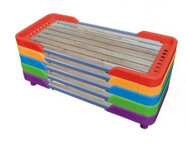 儿童床 新款幼儿园专用床 儿童床 幼儿塑料床 木板床 高扶手塑料木板床