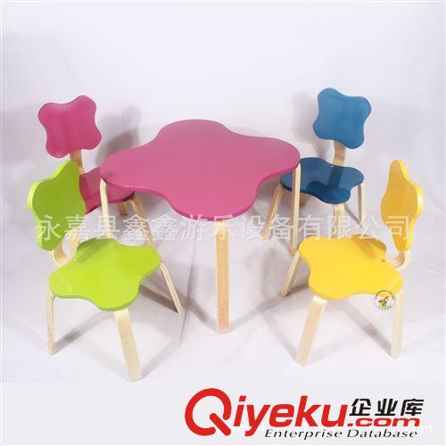 木制桌椅 幼儿园桌椅 木制塑料桌子 花型桌子 弯型桌子 儿童学习桌子