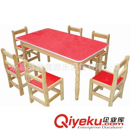 木制桌椅 【幼儿园桌椅】儿童木制学习桌 宝宝实木桌子 四人桌 橡胶木桌子
