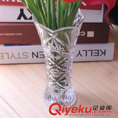 花瓶花器 绿跃 透明玻璃水晶玻璃花瓶富贵竹百合经典水培透明玻璃花器