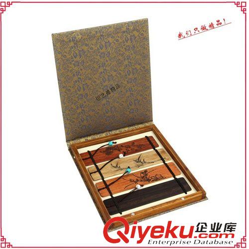 【北京特色礼品】 把玩红木书签梅兰竹菊四件套文雅401文化礼品 酸枝木尼泊尔紫檀