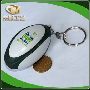 pu钥匙扣 橄榄球形pu钥匙扣 创意pu钥匙扣挂件 加工定做