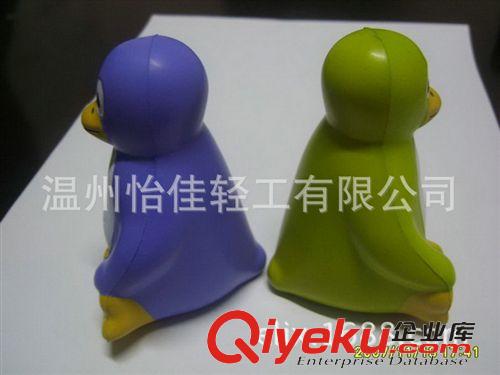 PU动物 厂家生产PU企鹅 可贴印LOGO促销礼品 PU发泡工艺品