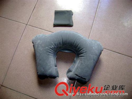 充气旅行枕 【厂家直销欧美】充气植绒枕头 PVC户外睡袋枕 充气U型枕