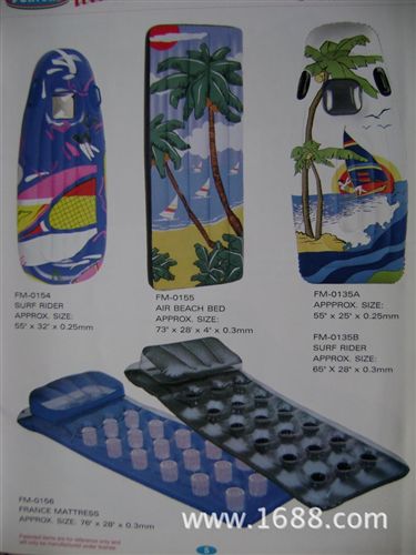 水上充气床、充气浮排 厂家直销：pvc儿童冲浪板 充气儿童浮排 充气沙滩浮排