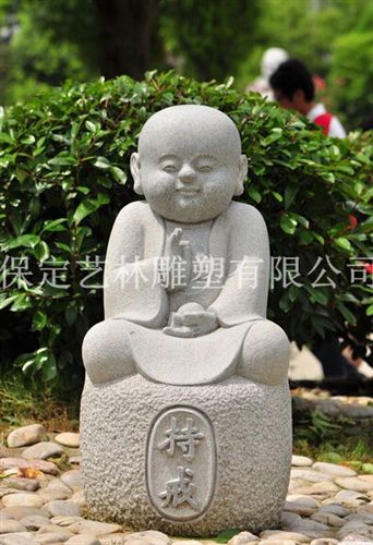 艺林石雕 【艺林雕塑】厂家推荐 寺院景观雕塑 小和尚念佛雕塑