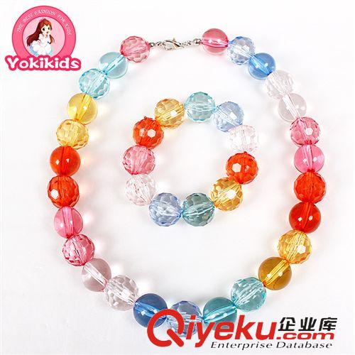 项链／手链necklaces YOKI儿童饰品 出口韩国款水晶珠项链套装40905