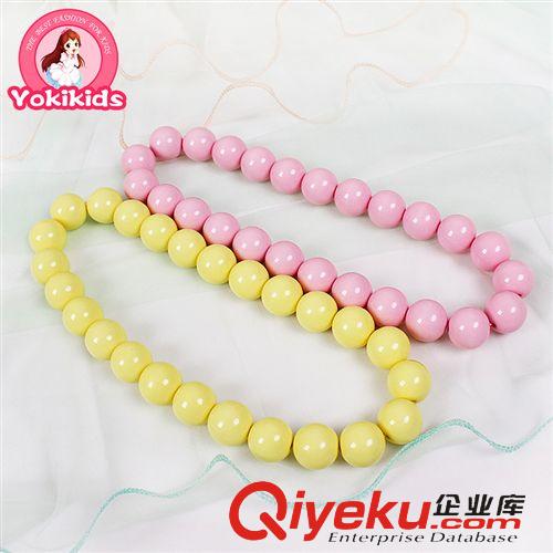 订制款ordered YOKI儿童项链 时尚简约黄色粉色大珠项链 50303