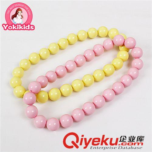 订制款ordered YOKI儿童项链 时尚简约黄色粉色大珠项链 50303