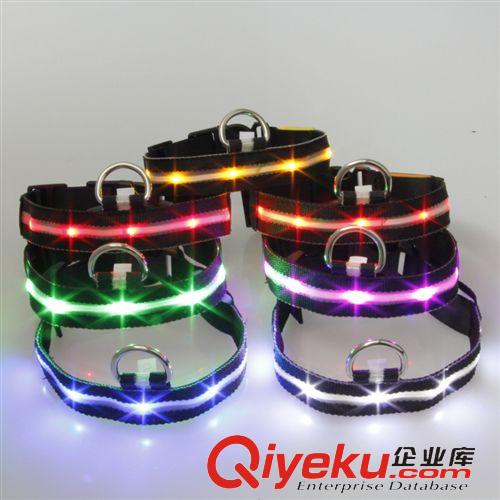 灯带系列 2.5CM黑款丝网灯带宠物项圈 LED发光项圈 四个规格6种颜色 现货