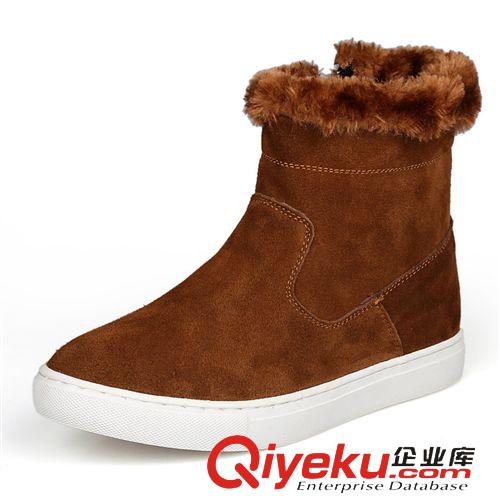 棉鞋 厂家直销2015冬季新款中筒雪地靴牛皮休闲雪地靴男zp冬靴