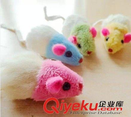 猫咪用品 厂家热销 2英寸假毛兔皮猫玩具 激光兔皮老鼠 兔皮宠物玩具