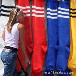 足球袜  外贸现货巴西世界杯足球袜 成人纯色条纹男女运动长筒足球袜子