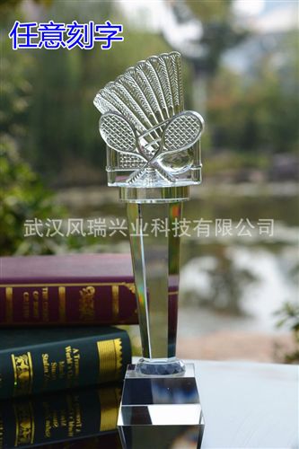 奖杯|奖牌|证书 球类比赛纪念品奖牌羽毛球水晶奖杯可刻字开fp