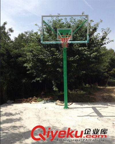 球柱、球架 室外地埋固定式方管篮球架配防爆钢化玻璃篮板加强+牢固健身器材