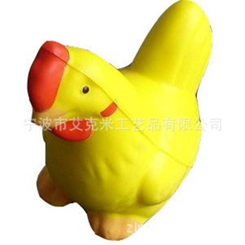 PU动物 热销供应PU鸡 可贴印LOGO促销礼品 PU发泡工艺品