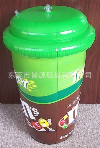 PVC充气桶 工厂生产pvc充气咖啡桶 pvc吹气咖啡桶 pvc广告桶