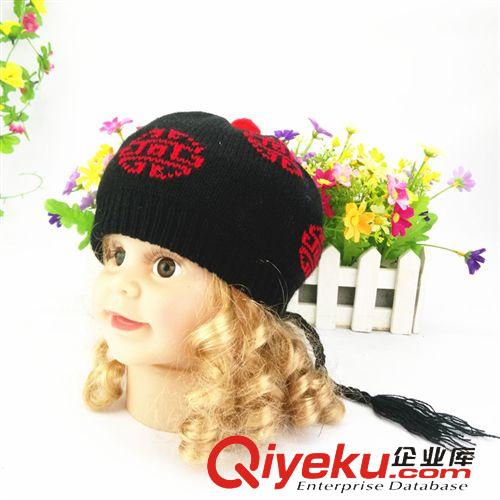 儿童帽子 中国风热销 毛线帽子儿童帽子辫子帽 婴儿地主帽批发 宝宝唐装帽