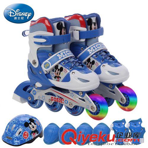滑板/轮滑类 zp迪士尼溜冰鞋儿童全套装可调闪光直排轮滑鞋旱冰鞋滑冰鞋男女