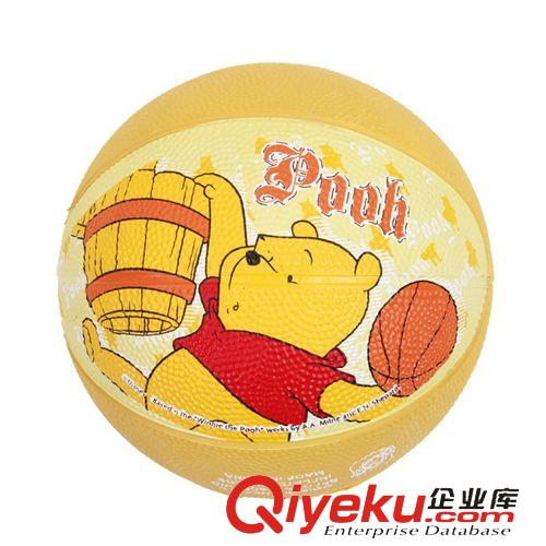 足球/篮球类 迪士尼新款卡通可爱黄色维尼1号儿童专用篮球 儿童运动橡胶篮球