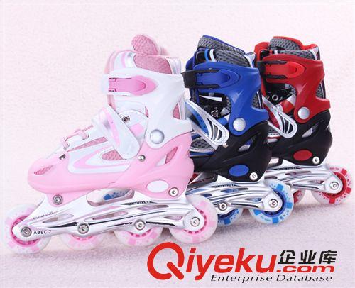 溜冰鞋 2103新款单闪滑轮鞋 旱冰鞋 可调直排成人/儿童滑冰鞋 溜冰鞋厂家