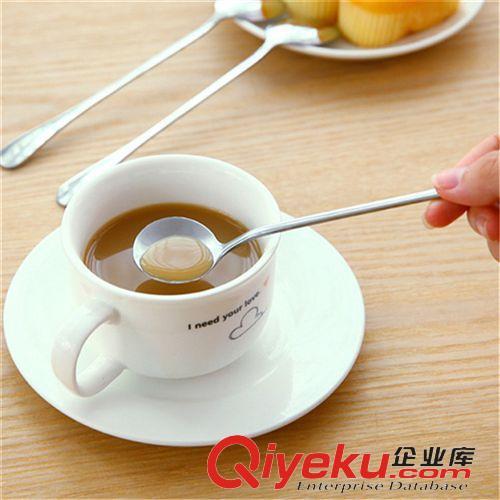 新品上市 韩国创意不锈钢长柄勺子 环保办公室咖啡勺搅拌勺 长汤勺