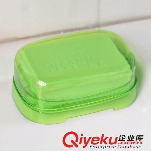 卫浴用品 炫彩透明带盖肥皂盒 双层沥水香皂架 可视透明塑料皂盒